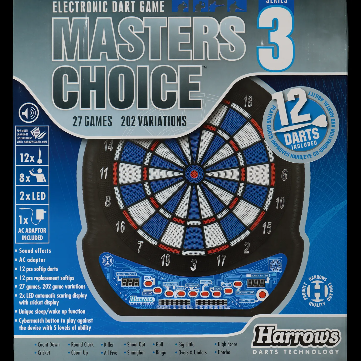 Electronic Dartboard Master Choice 3, elektroninen tikkataulu - Tikanheitto - Electronic Dartboard Master Choice 3, elektroninen tikkataulu