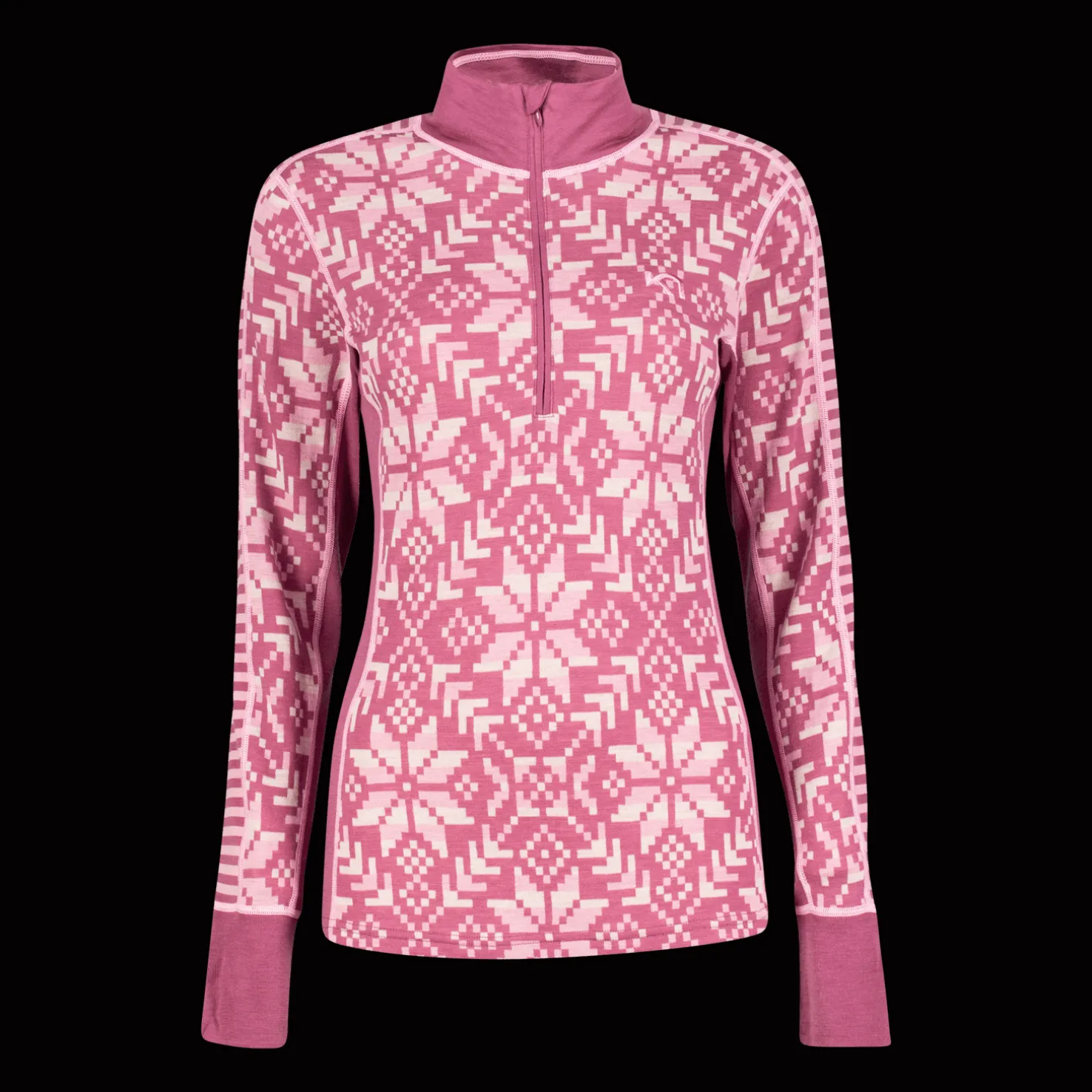 Else Half Zip, naisten villapaita - Villakerrastot yläosat naiset - Else Half Zip, naisten villapaita