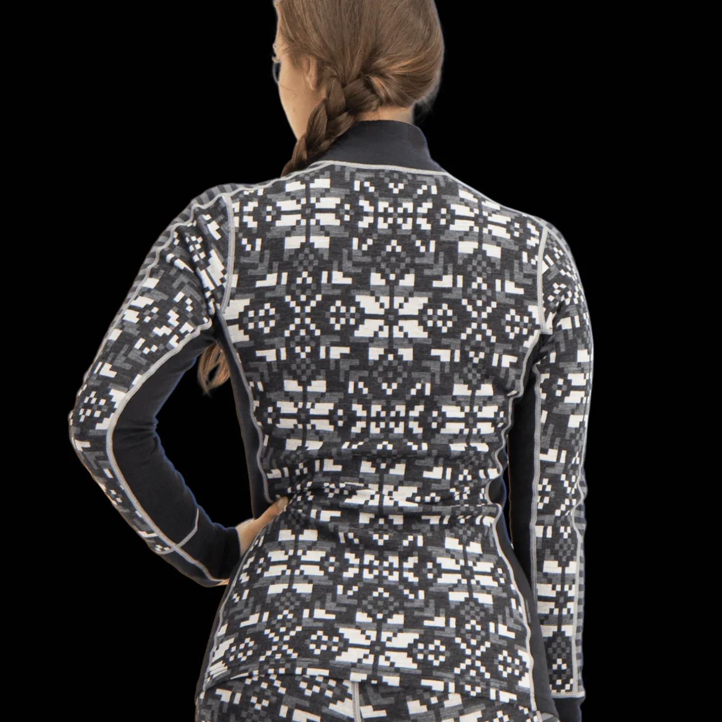 Else Half Zip, naisten villapaita - Villakerrastot yläosat naiset - Else Half Zip, naisten villapaita