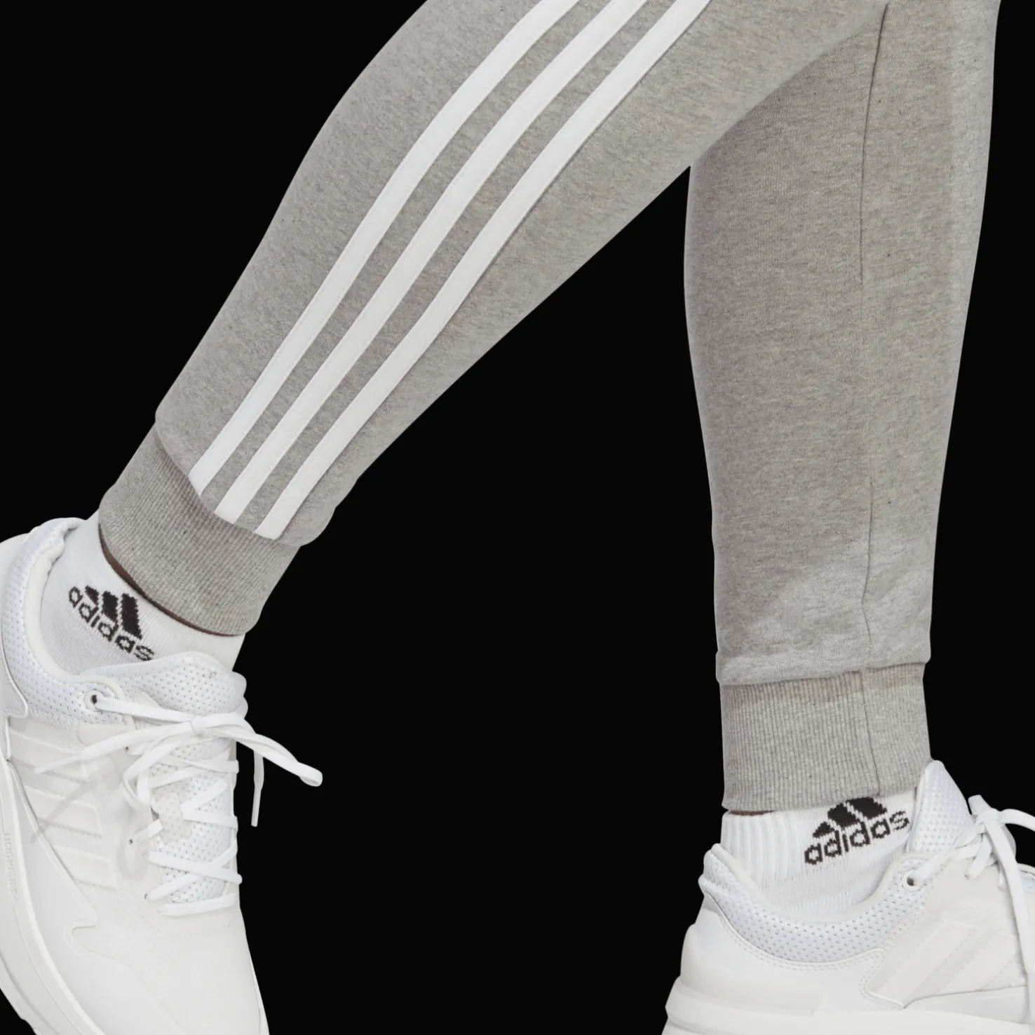 Essentials 3-Stripes French Terry Cuffed Pant, naisten collegehousut - Vapaa-Ajan Housut - Essentials 3-Stripes French Terry Cuffed Pant, naisten collegehousut