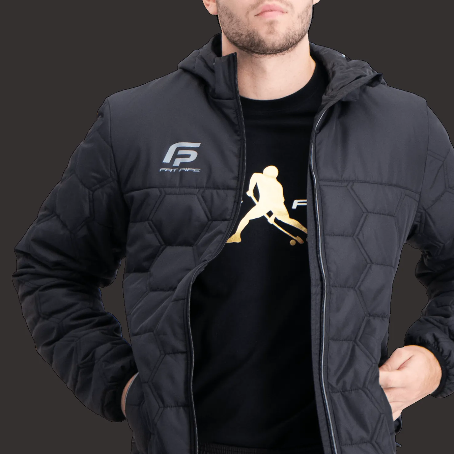 Gibson Hooded Light Padded Jacket, miesten takki - Salibandyvaatteet - Gibson Hooded Light Padded Jacket, miesten takki