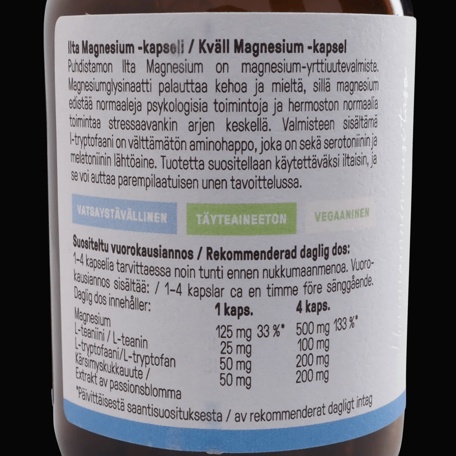 Ilta Magnesium 125 mg, 60 kaps, ravintolisä - Superfood ja luonnolliset ravinteet - Ilta Magnesium 125 mg, 60 kaps, ravintolisä