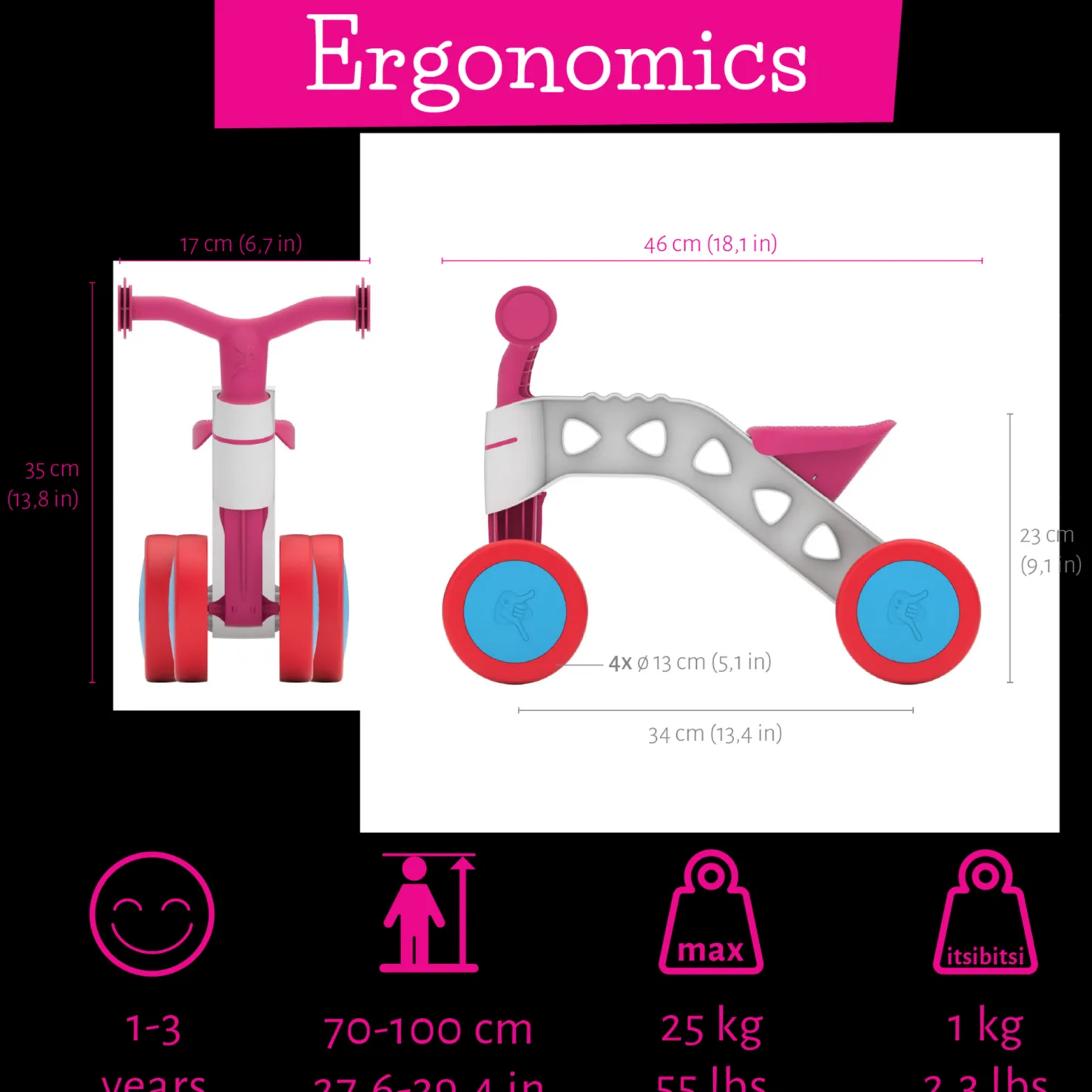 ItsiBitsi, lasten potkupyörä - Potkulaudat - ItsiBitsi, lasten potkupyörä
