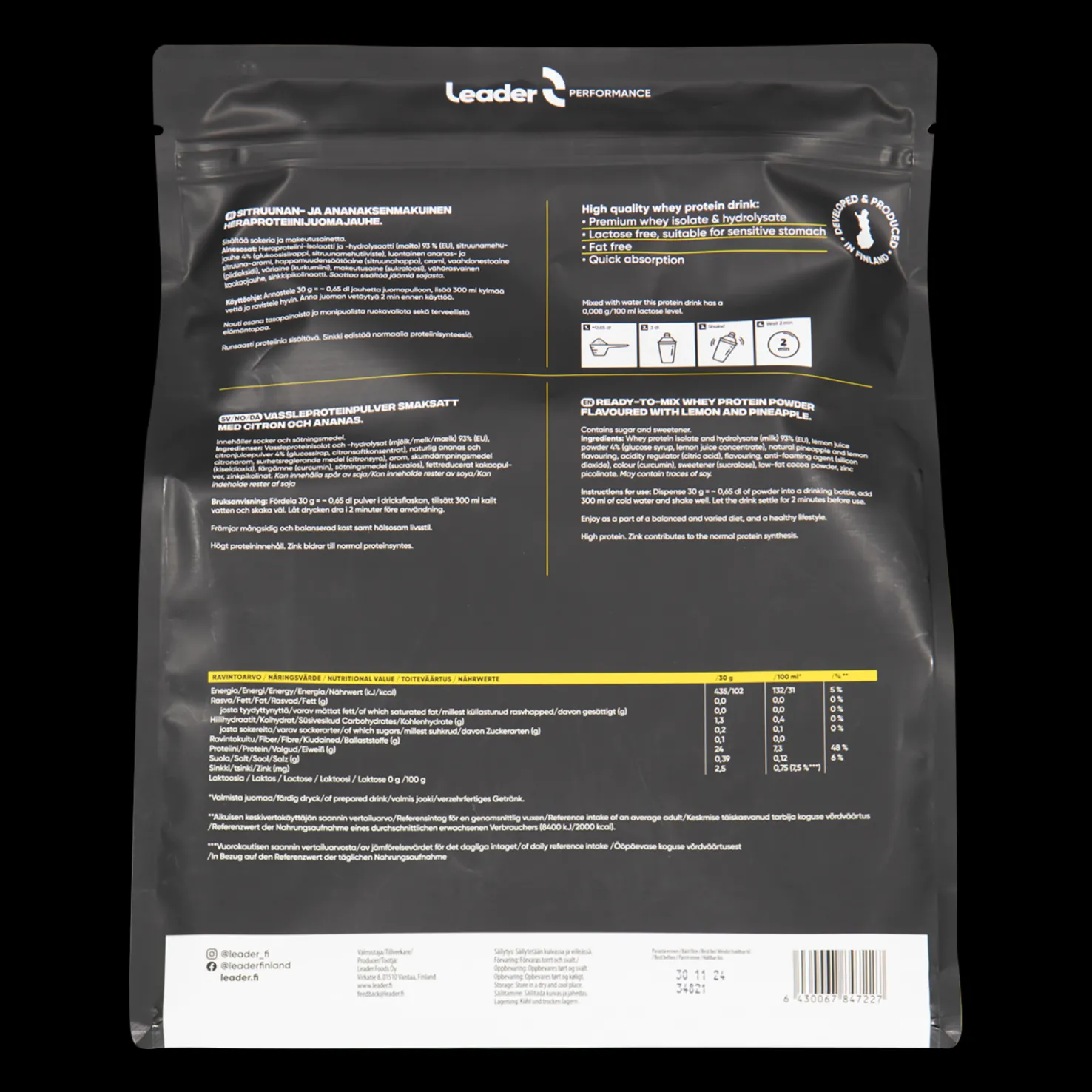 Perf Whey Clear Iso-Hydro 1800g, proteiinijauhe - Gainerit - Perf Whey Clear Iso-Hydro 1800g, proteiinijauhe