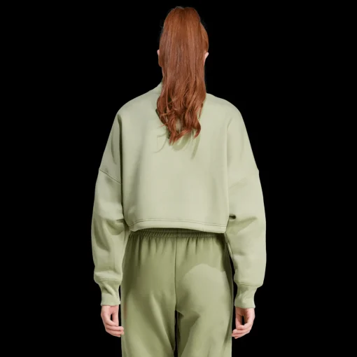 Signature Graphic Embroidery Fleece Crop Sweatshirt, naisten collegepaita - Vapaa-Ajan Paidat - Signature Graphic Embroidery Fleece Crop Sweatshirt, naisten collegepaita