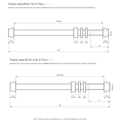 Tacx, E-Thru axle skewer 10 mm rear wheel, harjoitusakselin akseli - Lisävarusteet harjoitusvastuksiin - Tacx, E-Thru axle skewer 10 mm rear wheel, harjoitusakselin akseli