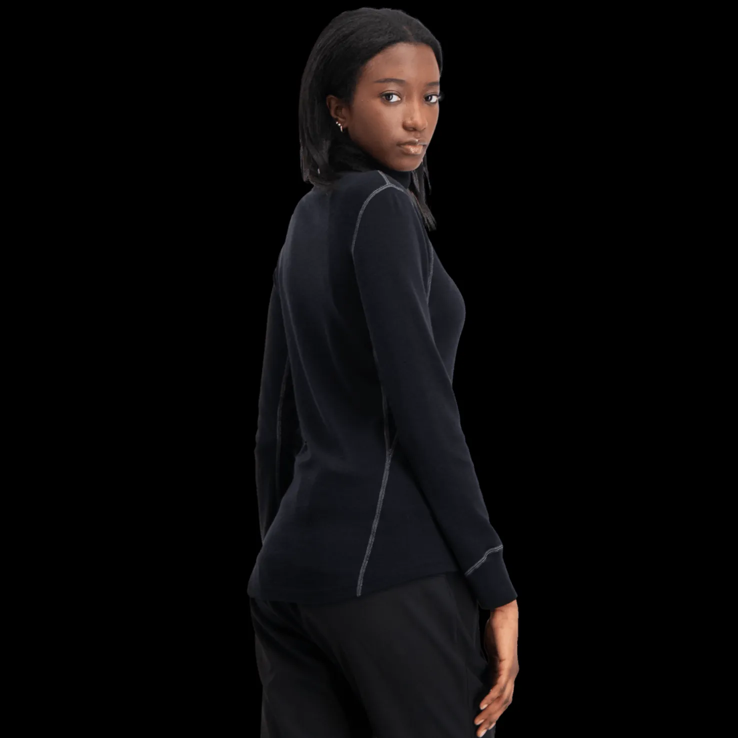 Thermo Turtle Neck W/zip, naisten villapaita - Villakerrastot yläosat naiset - Thermo Turtle Neck W/zip, naisten villapaita