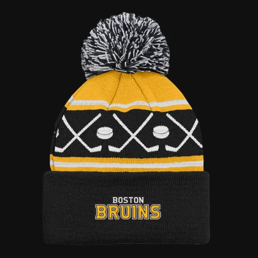 Faceoff Cuff Knit Beanie with pom Bruins - 24/25, fanipipo, unisex, lasten - NHL-Tuotteet - Faceoff Cuff Knit Beanie with pom Bruins - 24/25, fanipipo, unisex, lasten