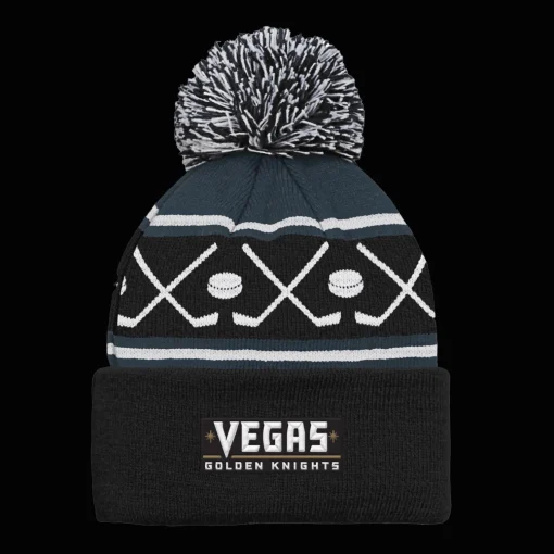 Faceoff Cuff Knit Beanie with pom Golden Knights - 24/25, fanipipo, unisex - NHL-Tuotteet - Faceoff Cuff Knit Beanie with pom Golden Knights - 24/25, fanipipo, unisex