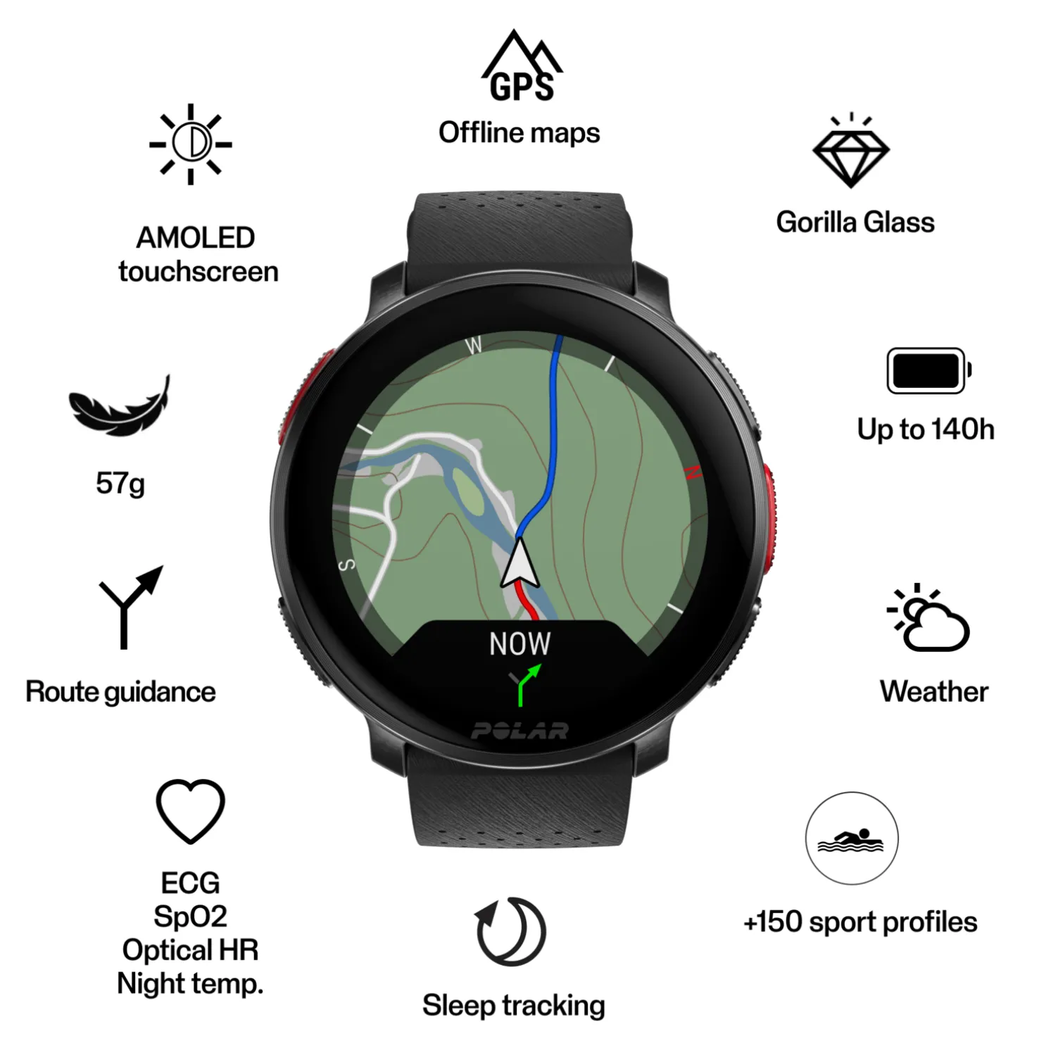 Polar Vantage V3, multisportkello - Sykemittarit - Polar Vantage V3, multisportkello