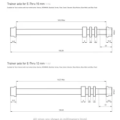 Tacx, E-Thru axle skewer 10 mm rear wheel, harjoitusakselin akseli - Lisävarusteet harjoitusvastuksiin - Tacx, E-Thru axle skewer 10 mm rear wheel, harjoitusakselin akseli
