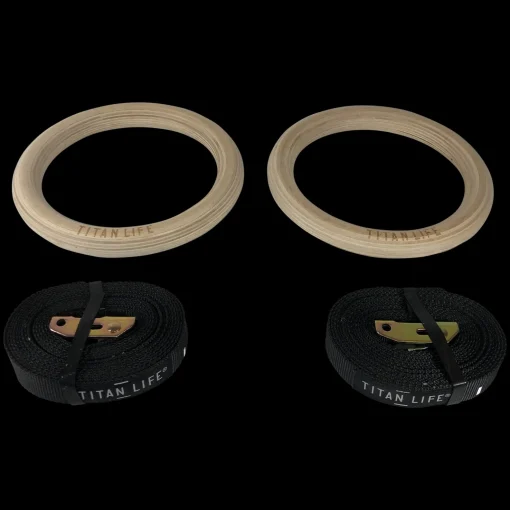 Titan Life - Wooden Gymrings, voimistelurenkaat - Core-Harjoittelu - Titan Life - Wooden Gymrings, voimistelurenkaat